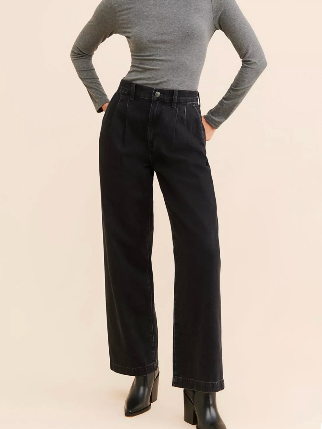 Madewell Black High-Rise Wide-Leg Jeans